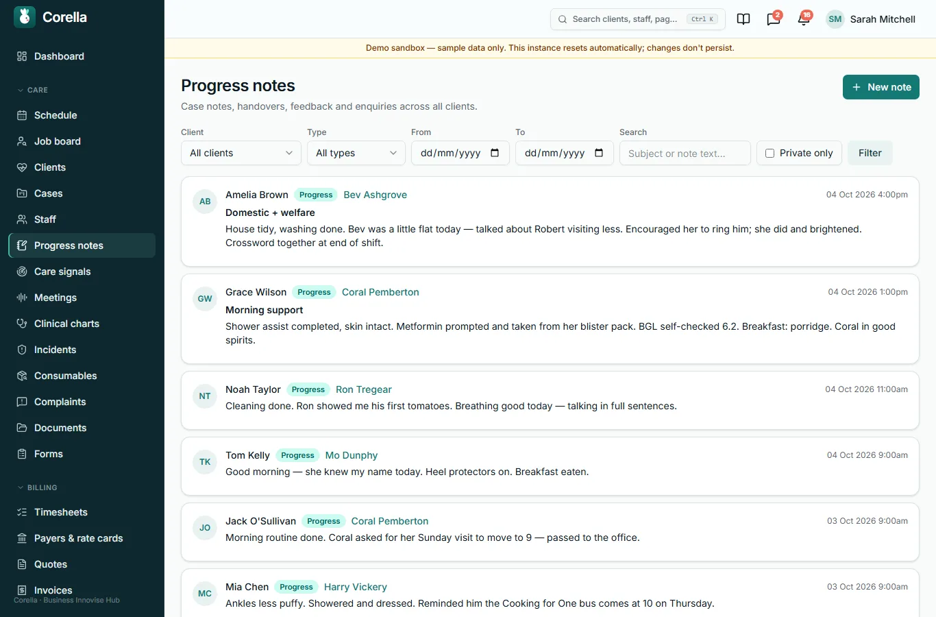 Progress notes