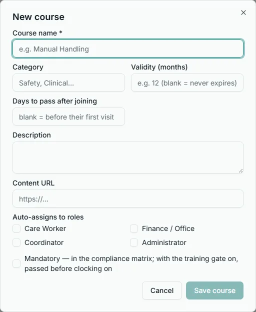 Making your own course