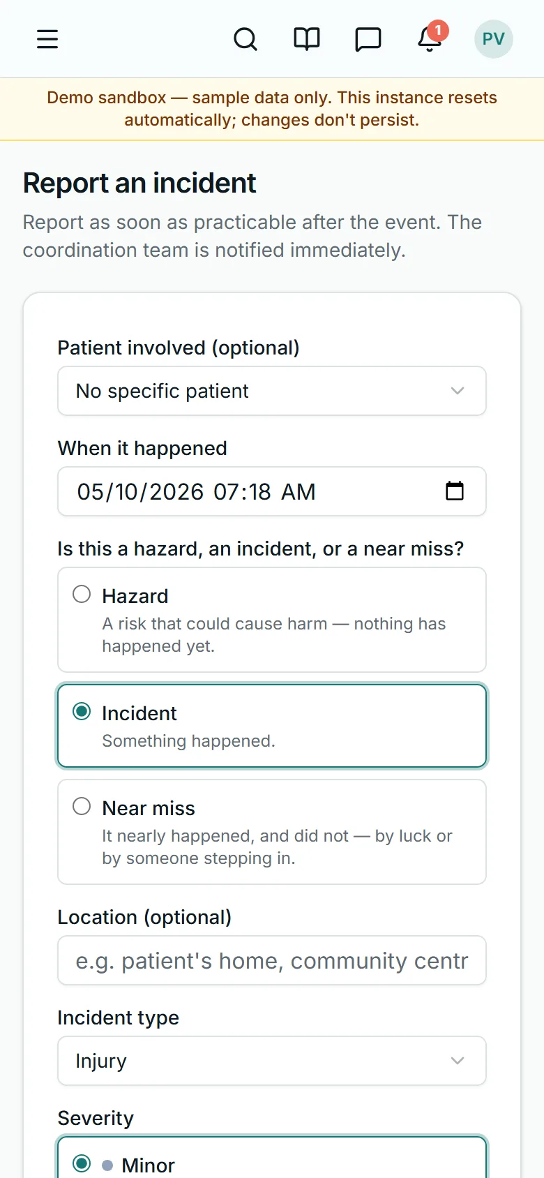 Report an incident