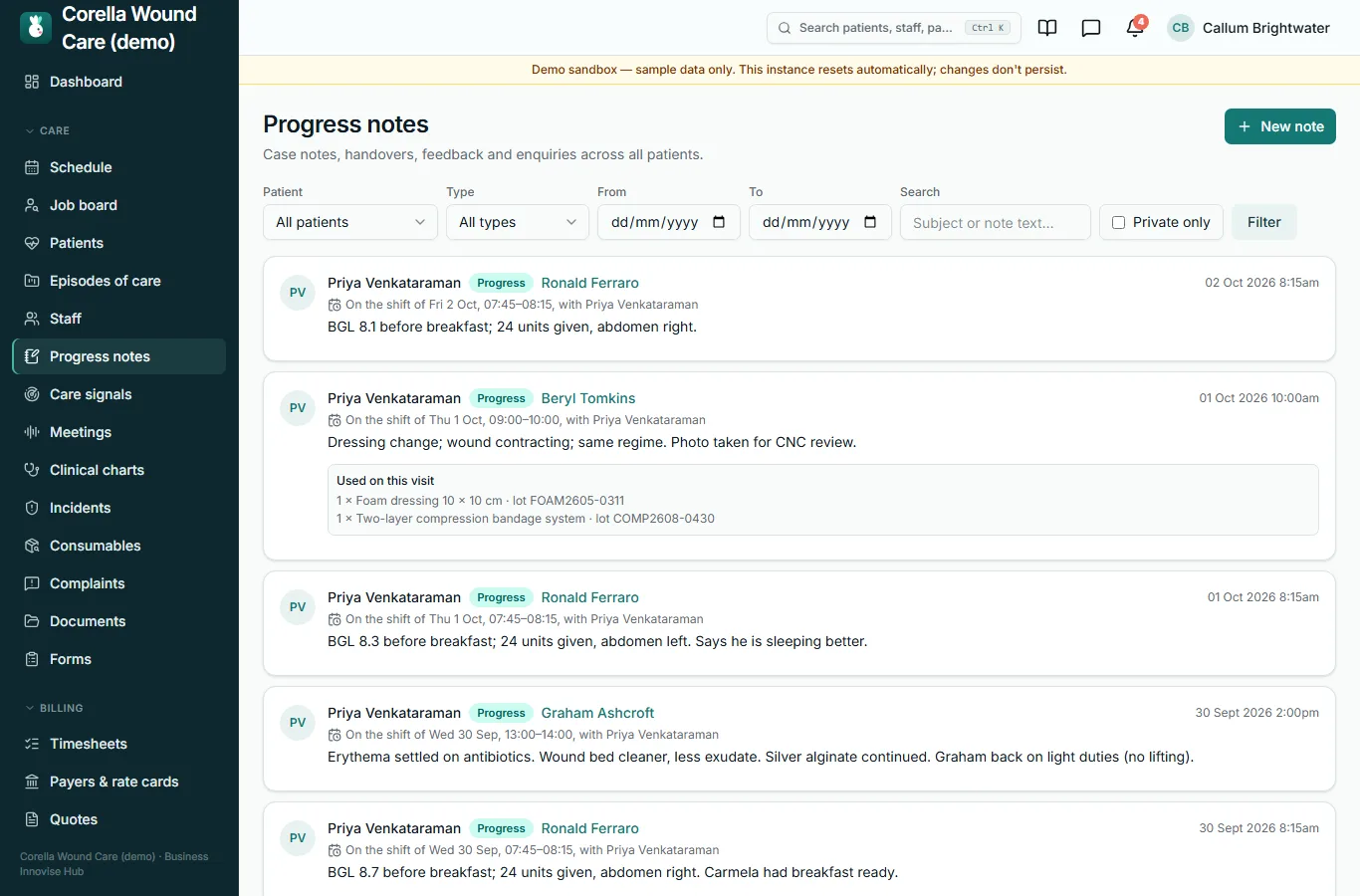 Progress notes