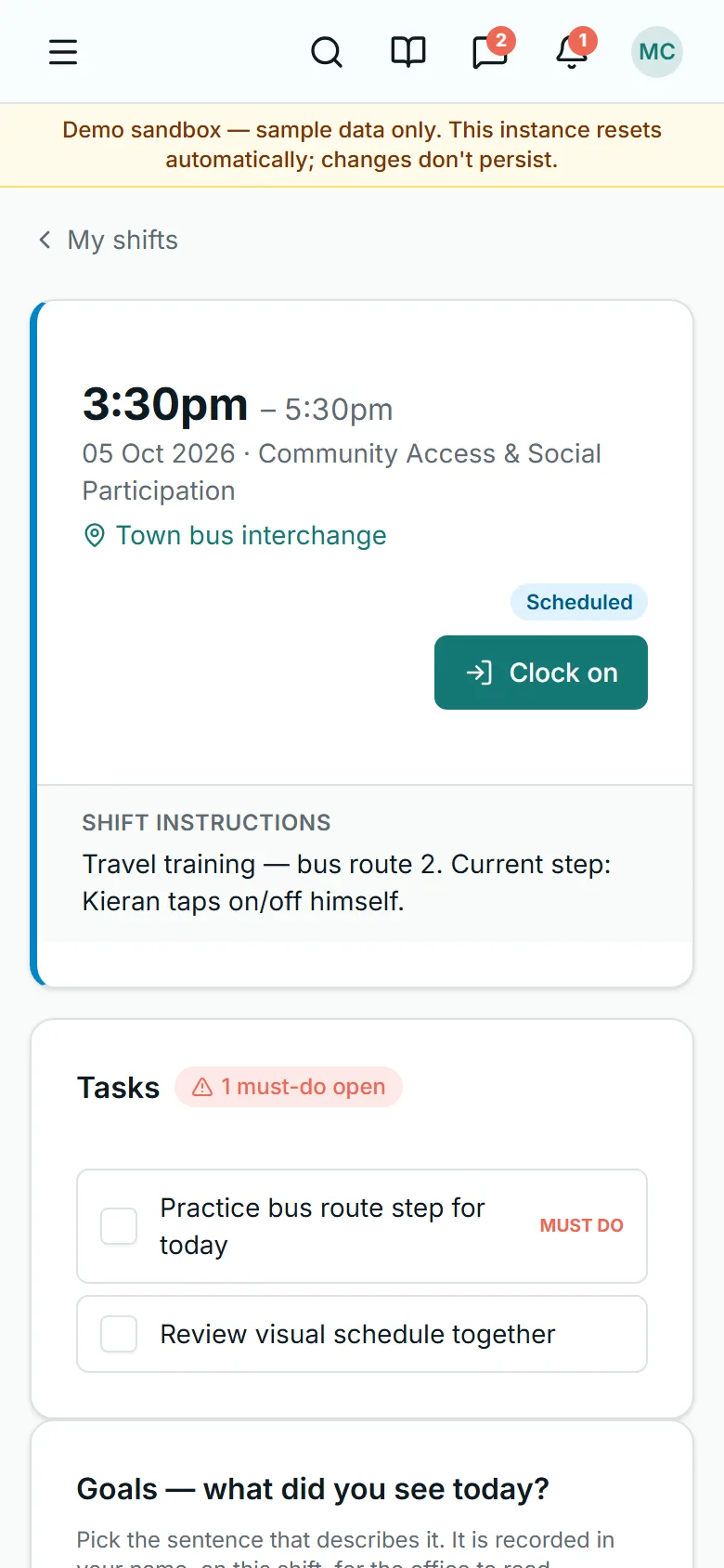A shift, before you start