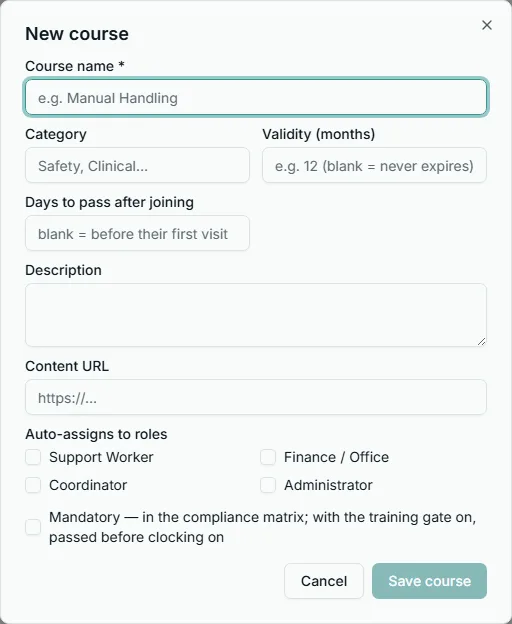 Making your own course