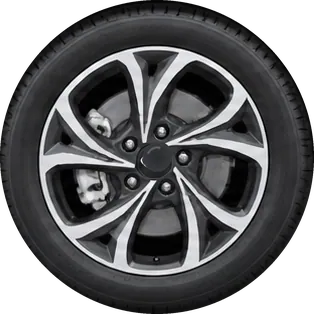 The car's rear wheel